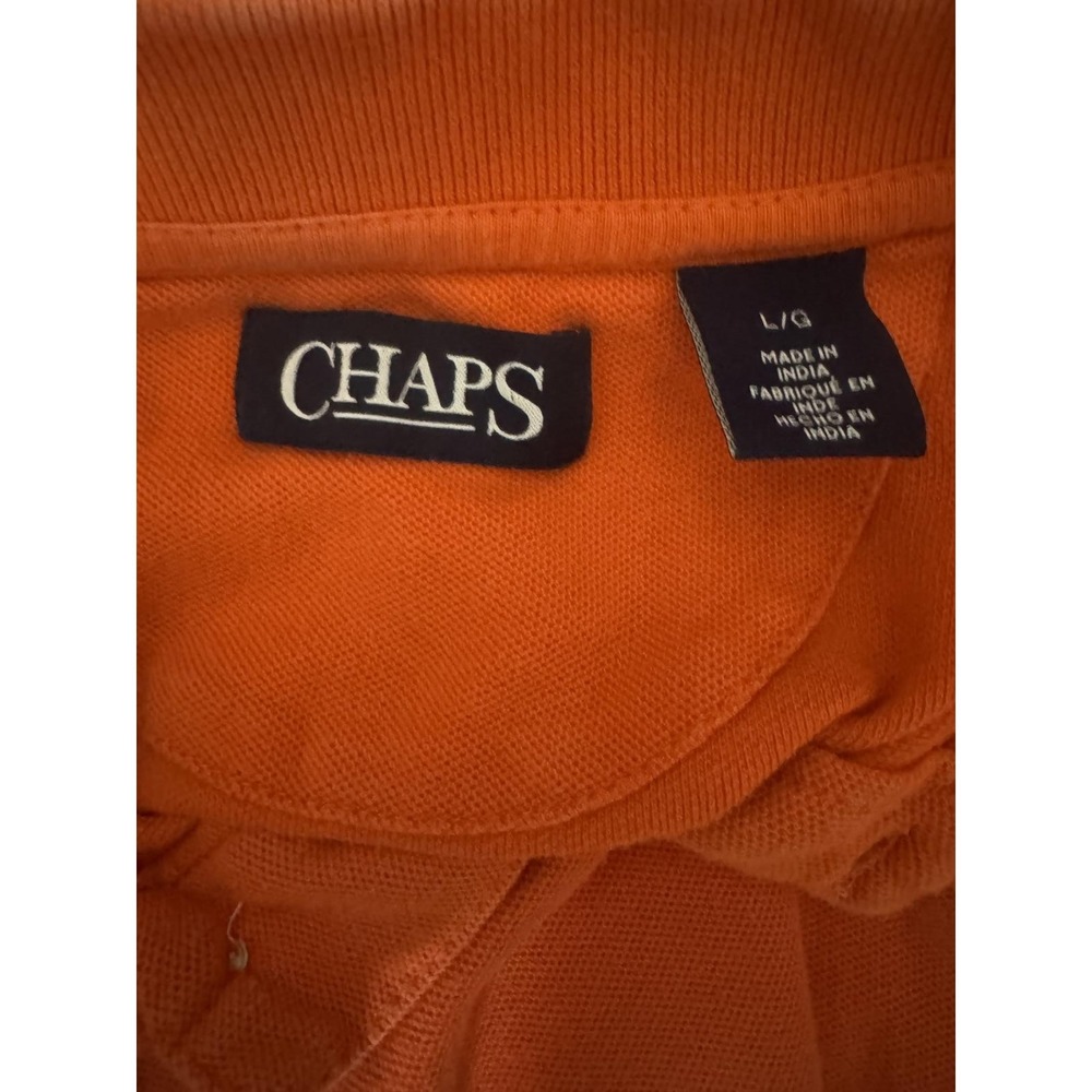 Chaps‎ Orange Polo Shirt Men's Large - Picture 3 of 6